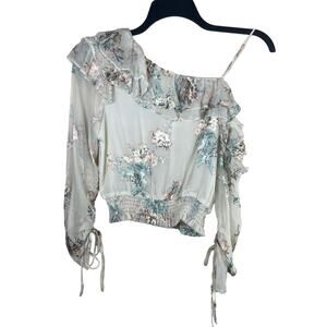 Astr The Label Silk‎ One Should Ruffle Top Women's Small Coquette Floral Girly